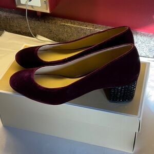 Michael Kors Plum Arabella Velvet Kitten Pump 9 NIB